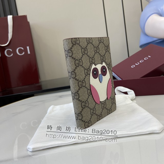 Gucci專櫃古馳最新款飾貓頭鷹細節GG迷你錢包 jh2023型號：810072